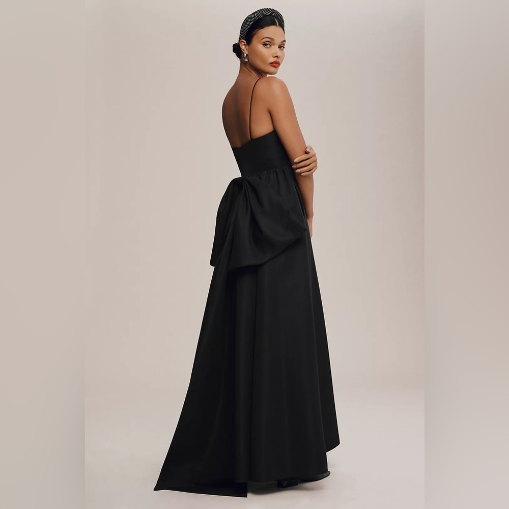 Anthropologie Sachin & Babi Hadley V-Neck Back-Bow Empire Gown